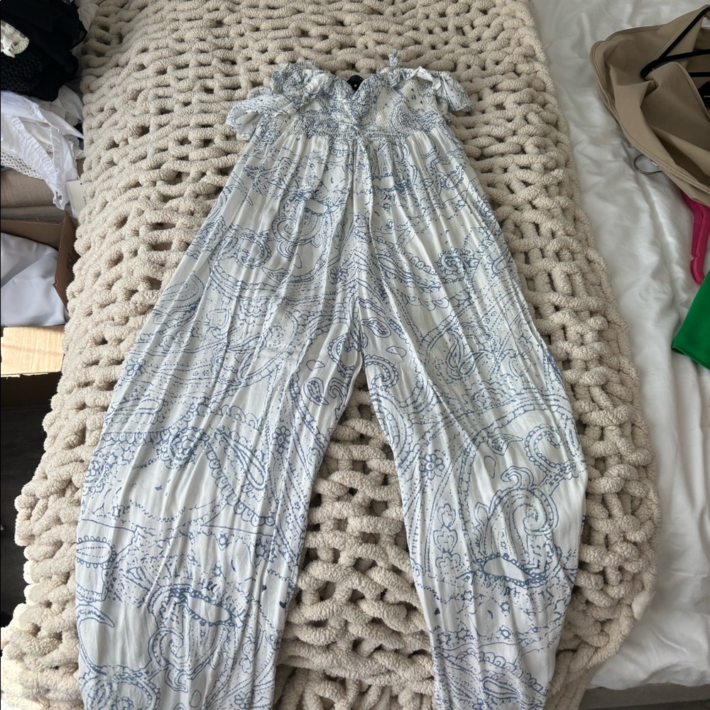 Blue and white soft jumpsuit